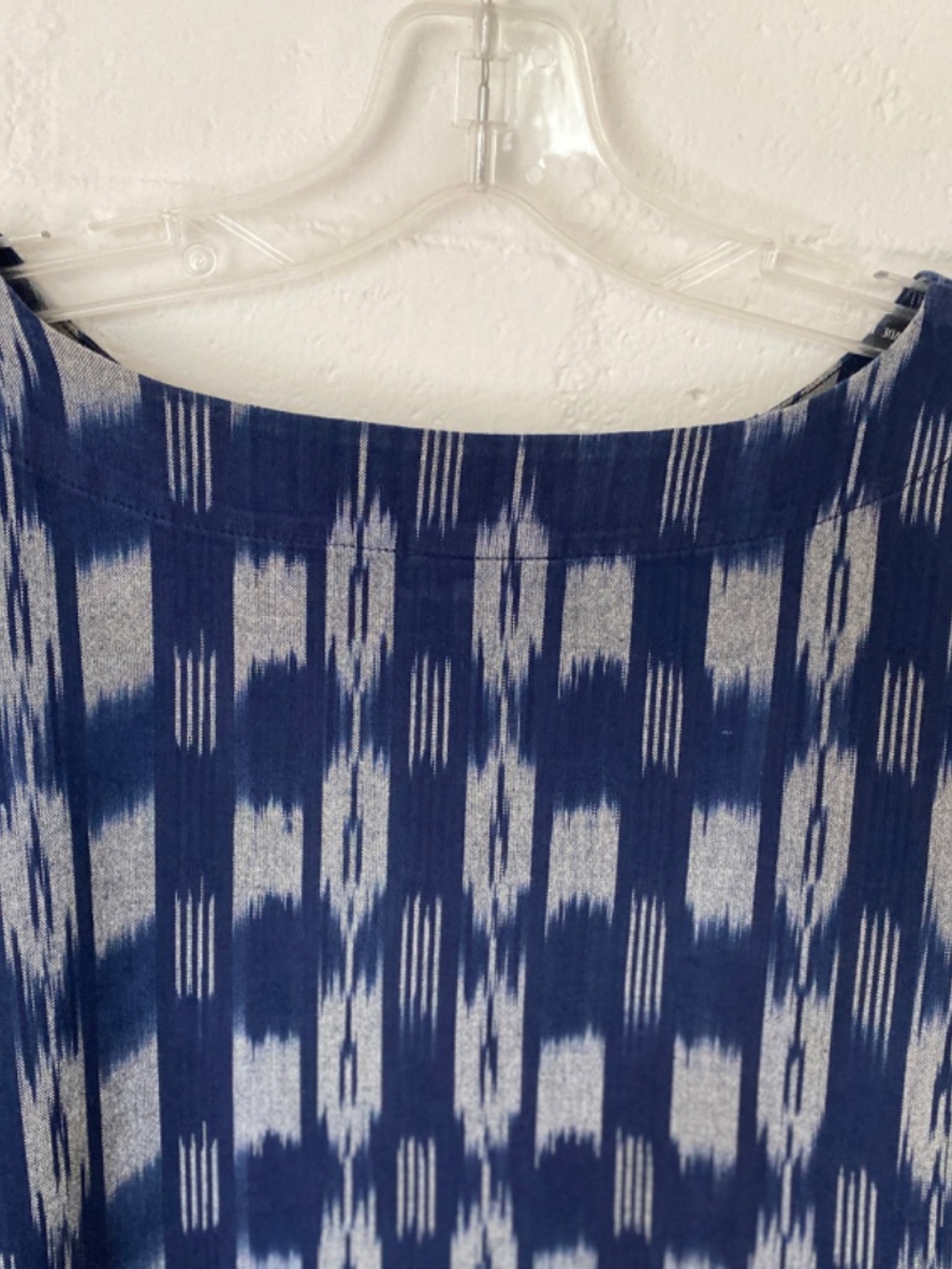 J. Jill Navy and White Patterned Boatneck Blouse - Picture 6 of 12